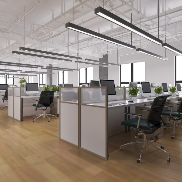 3d rendering business meeting and working room on office building